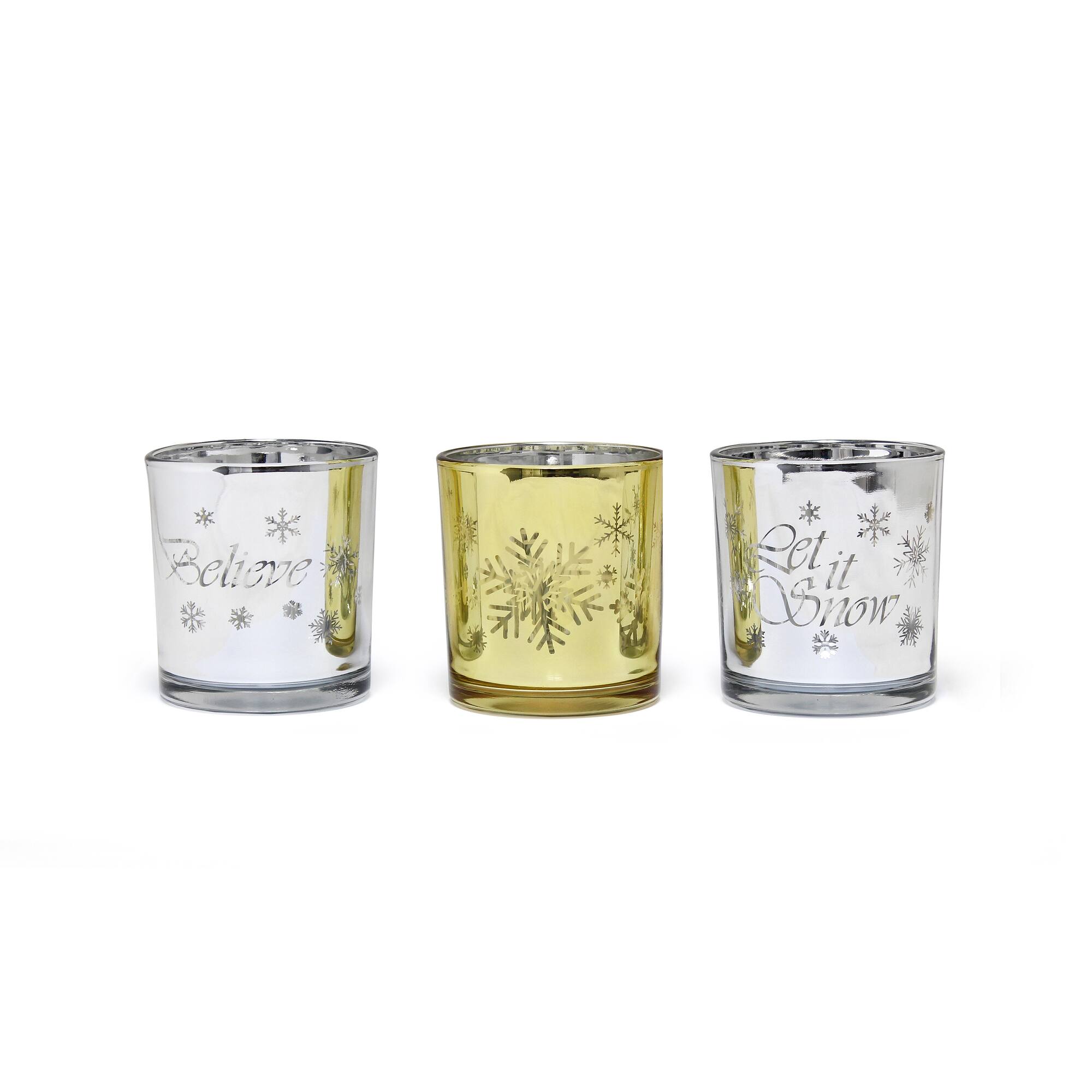 Elegant Designs™ Silver and Gold Winter Wonderland Candle Set